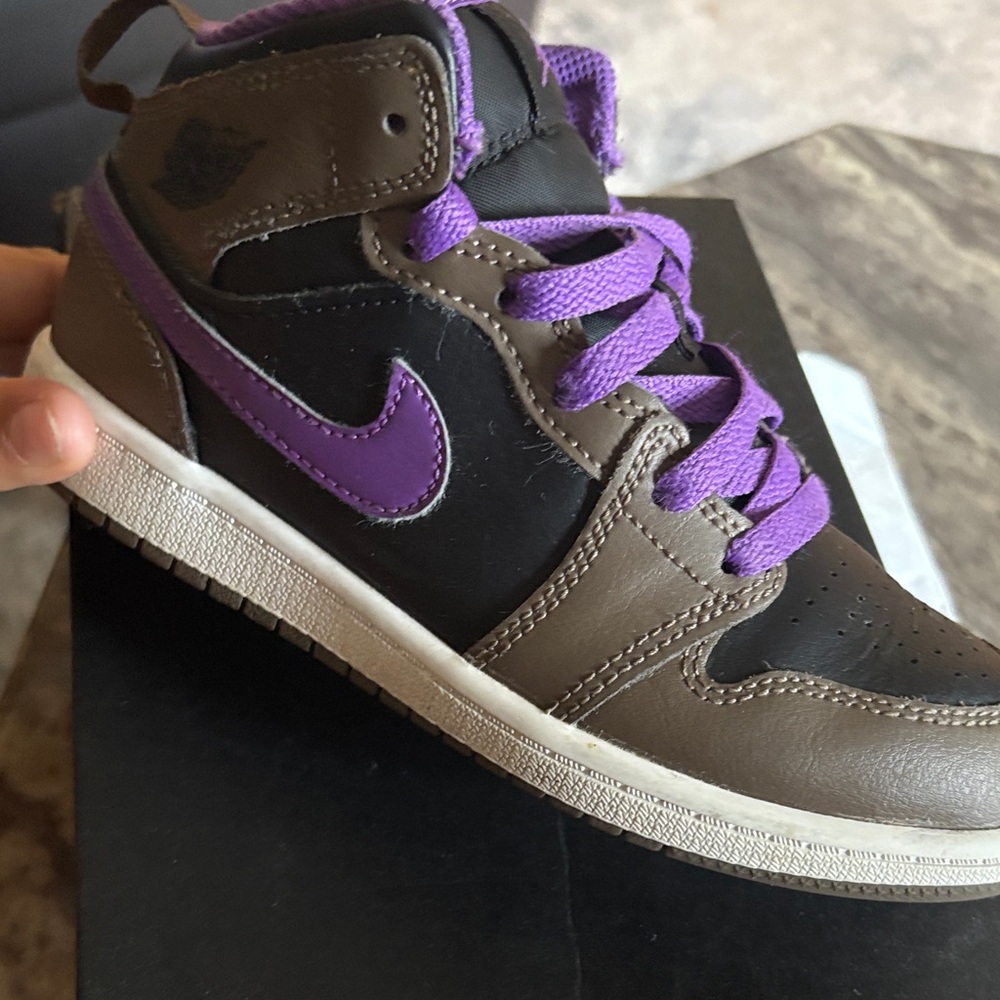 Jordan Kids High-Top Sneakers - Purple and Brown